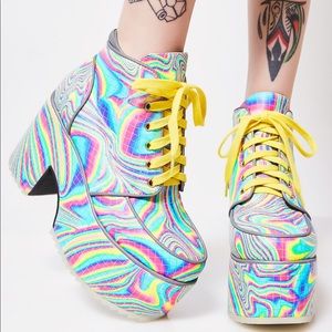 Current Mood Totally Trippin Platform Boots Size 9